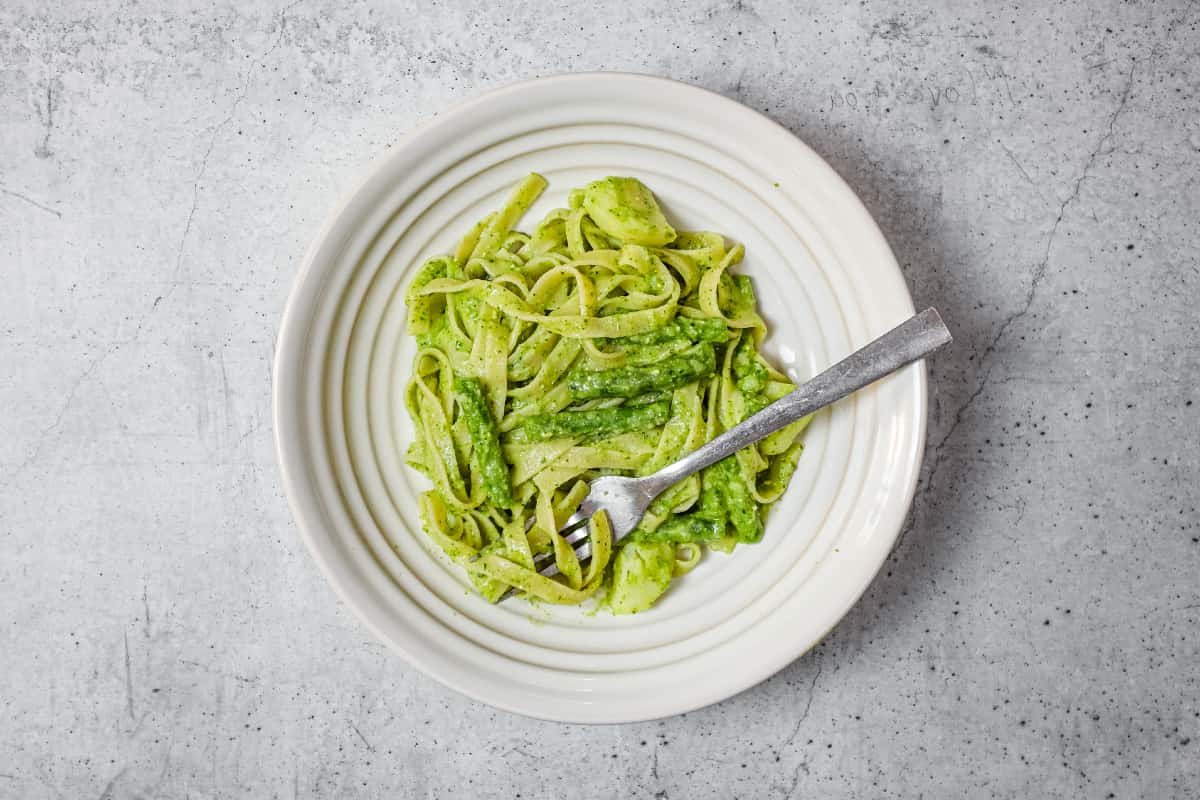 Pesto makaronai su bulvėmis ir žaliosiomis pupelėmis (Trenette al Pesto)